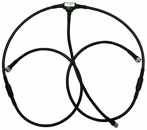 FM Radio 2-way Yagi phasing harness, 87.5-108.5 MHz, specify 10%, N-type input/outputs, 500W